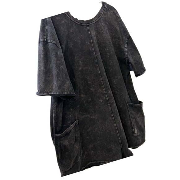 Free People Hot Shot Tee-Shirt Style Black Wash Onsie Romper Size Small - Picture 8 of 9